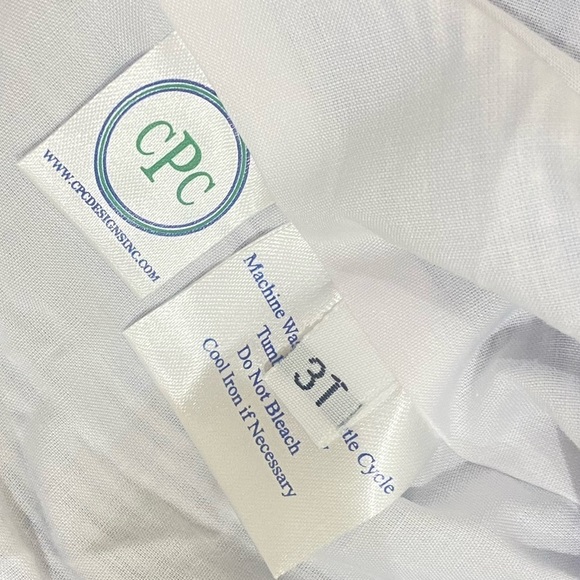 CPC Classic Prep blue seersucker dress lined red tie straps lobster pocket sz 3t - Picture 6 of 7